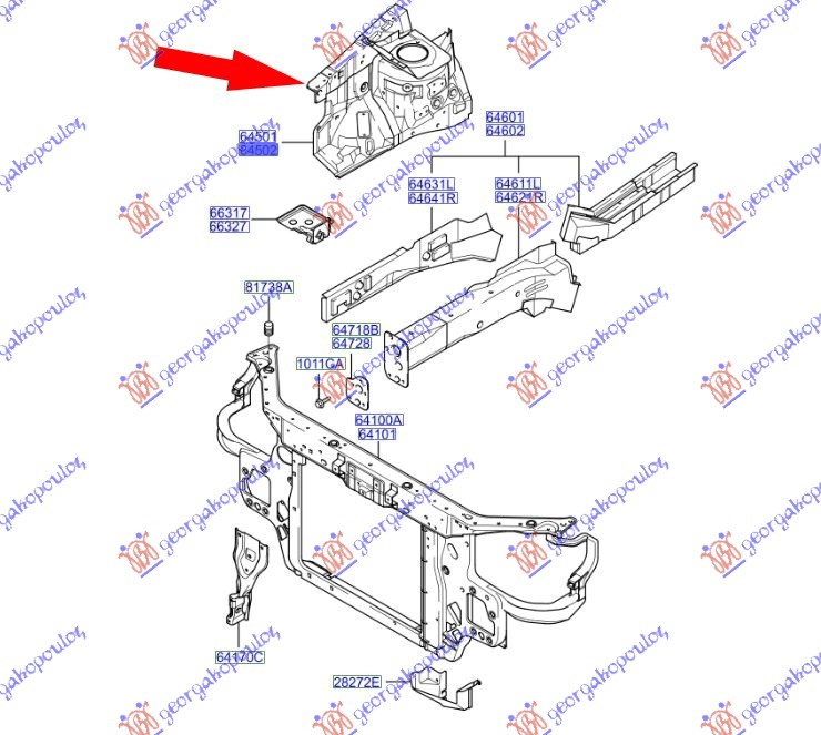 ΘΟΛΟΣ ΕΜΠΡΟΣ (Γνήσιος) ΑΡ HYUNDAI GETZ 02-05 022100812