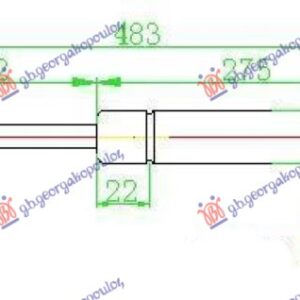 ΑΜΟΡΤΙΣΕΡ ΜΠΑΓΚΑΖ (483L-370N) HYUNDAI GETZ 02-05 022108305