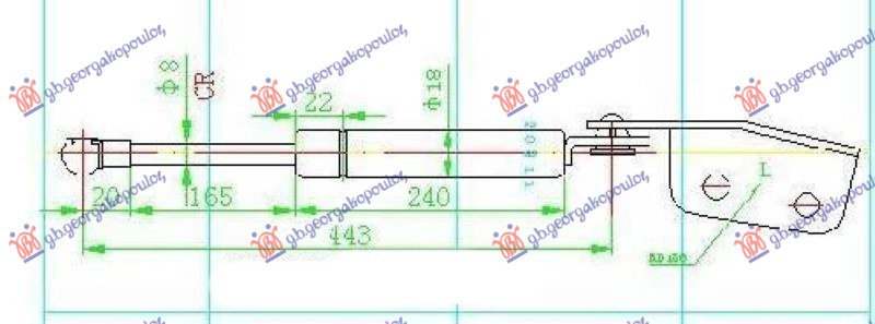 Αμορτισερ Μπαγκαζ (443L-380N) (ΛΑΜΑΚΙ-ΜΠΙΛΙΑ) Suzuki Swift H/B 06-11 026908310
