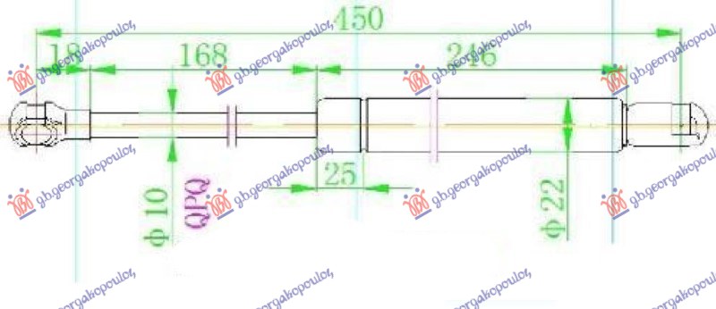 ΑΜΟΡΤΙΣΕΡ ΜΠΑΓΚΑΖ (450L-535N) VW GOLF V 04-08 036108305