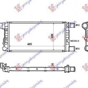 Ψυγειο Νερου 0.9-1.1 +/-A/C (450x240) Με Βαλβιδα Fiat Cinquecento 93-98    039706300