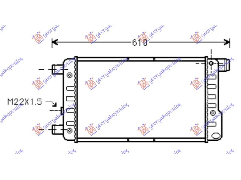 Ψυγειο Νερου 0.9-1.1 +/-A/C (450x240) Με Βαλβιδα (VAL.CLASSIC) Fiat Cinquecento 93-98 039706305