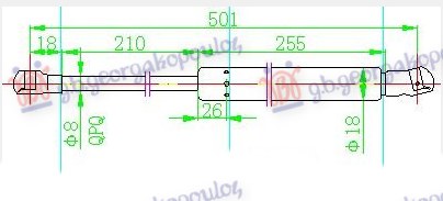 ΑΜΟΡΤΙΣΕΡ ΜΠΑΓΚΑΖ 3/5Π/S.W. (500L-500N) VW GOLF IV 98-04 059708315