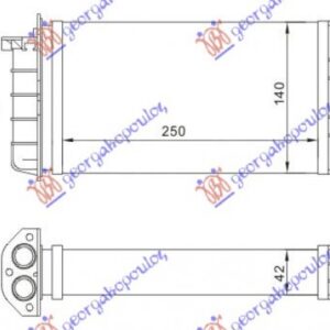 Ψυγειο Καλοριφερ (Μ) +/-AC (250 x140) Alfa Romeo 145 94-99    066406510