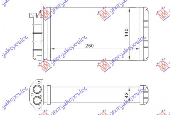 Ψυγειο Καλοριφερ (Μ) +/-AC (250 x140) Alfa Romeo 145 94-99 066406510