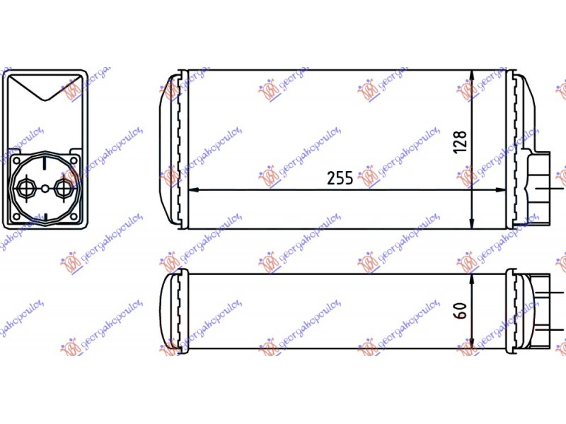 Ψυγειο Καλοριφερ (M) (255x128x60) Skoda Favorit 89-94 078906500
