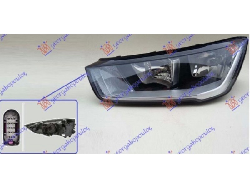 Φανος Εμπρος Ηλεκτρικος (Ε) (DEPO) Αριστερα Audi A1 14-18 - 127105144