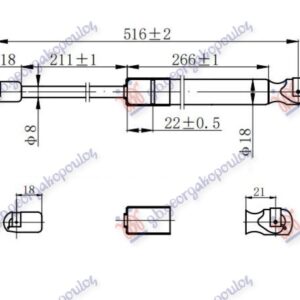 ΑΜΟΡΤΙΣΕΡ ΜΠΑΓΚΑΖ (S.W.) (516L-495N) HYUNDAI i30 5D 12-14 368008315