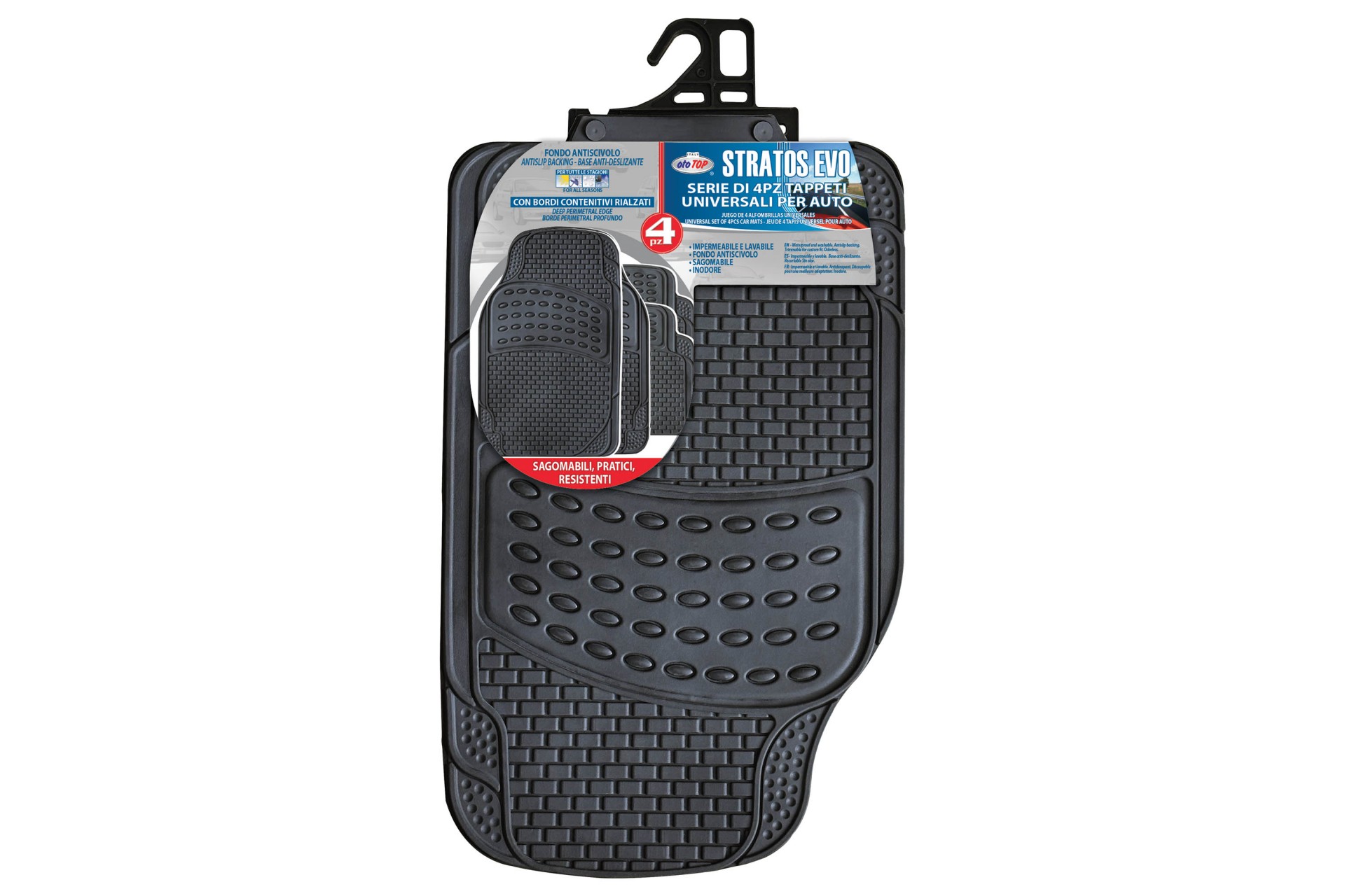 Oto Top - Σετ Πατάκια Αυτοκινήτου Universal από Μαλακό PVC STRATOS EVO – Αντιολισθητικά - 4τμχ. (0007846OT150/OTO) - Image 2