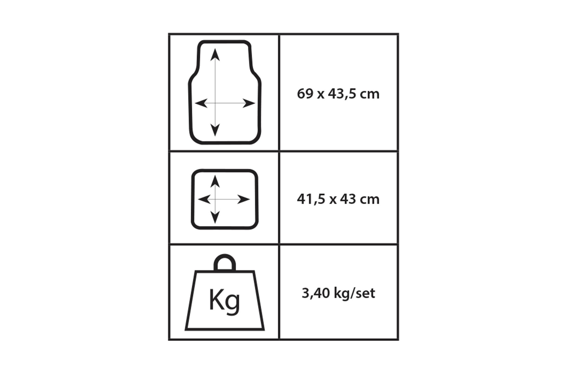 Oto Top - Σετ Πατάκια Αυτοκινήτου Universal από Μαλακό PVC STRATOS EVO – Αντιολισθητικά - 4τμχ. (0007846OT150/OTO) - Image 3