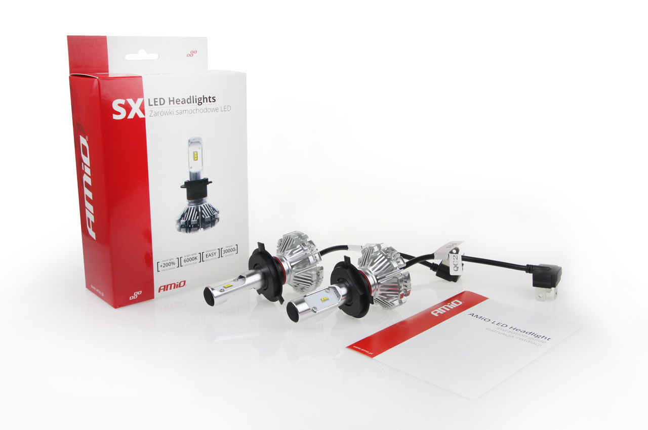 Amio - Λαμπτήρες SX SERIES τύπου H4 τάση λειτουργίας 6/12V απόδοσης 40W 6000K 3200lm με ενσωματωμένη ψύκτρα για Επιβατικά Αυτοκίνητα και Μοτοσυκλέτες - 2 τεμ. (01062/AM) - Image 6