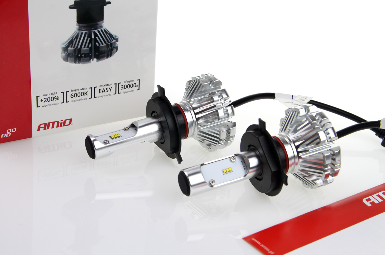 Amio - Λαμπτήρες SX SERIES τύπου H4 τάση λειτουργίας 6/12V απόδοσης 40W 6000K 3200lm με ενσωματωμένη ψύκτρα για Επιβατικά Αυτοκίνητα και Μοτοσυκλέτες - 2 τεμ. (01062/AM) - Image 7