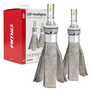 Amio - Λάμπες LED H8/H9/H11 τύπου RS+ Series τάση λειτουργίας 12-36V απόδοσης 50W με ψύκτρα λεπίδες φτερού Can-bus για Επιβατικά Αυτοκίνητα και Φορτηγά - 2 τεμ. (01086/71775/AM)