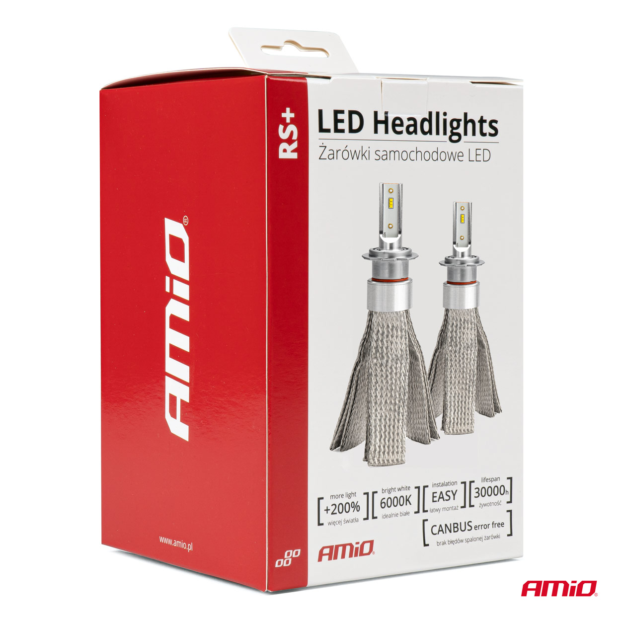 Amio - Λάμπες LED H8/H9/H11 τύπου RS+ Series τάση λειτουργίας 12-36V απόδοσης 50W με ψύκτρα λεπίδες φτερού Can-bus για Επιβατικά Αυτοκίνητα και Φορτηγά - 2 τεμ. (01086/71775/AM) - Image 6