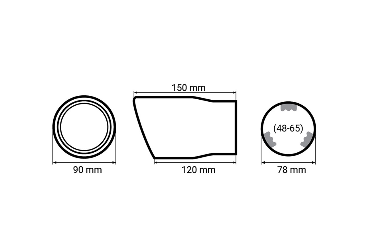 Amio - ΑΚΡΟ (ΜΠΟΥΚΑ) ΕΞΑΤΜΙΣΗΣ MT007C 48-65mm (CARBON - 15 cm) - 1 ΤΕΜ. (01117/AM) - Image 2