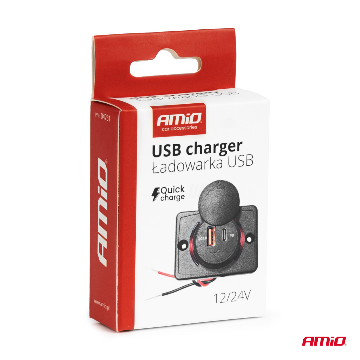 Amio - ΠΡΙΖΑ ΜΕ 2 ΘΥΡΕΣ-USB+USB-C ΚΑΙ ΚΑΠΑΚΙ 12/24V QUICK CHARGE 3.0 ΑΔΙΑΒΡΟΧΗ ΤΕΤΡΑΓΩΝΟ ΣΧΗΜΑ ΜΑΥΡΗ - 1 Τεμ. (04231/AM) - Image 5