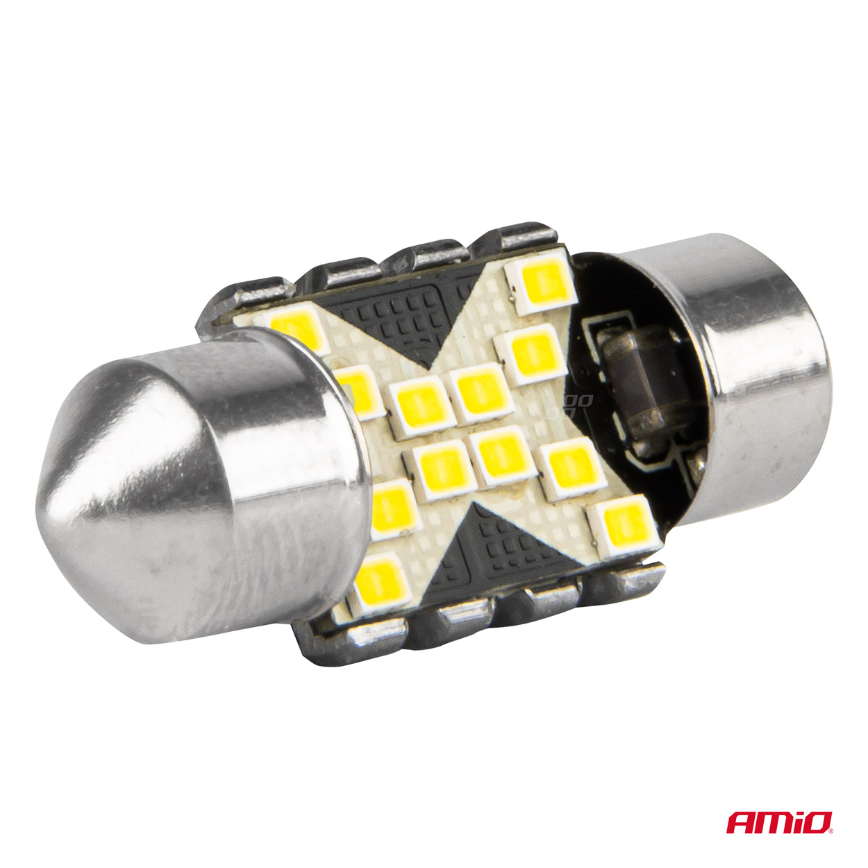 Amio - ΛΑΜΠΑΚΙΑ ΠΛΑΦΟΝΙΕΡΑΣ 31mm 12/24V C5W 5500K 12xSMD 2016 CAN-BUS FESTOON (ΛΕΥΚΟ) - 2 ΤΕΜ. (04235/AM) - Image 4