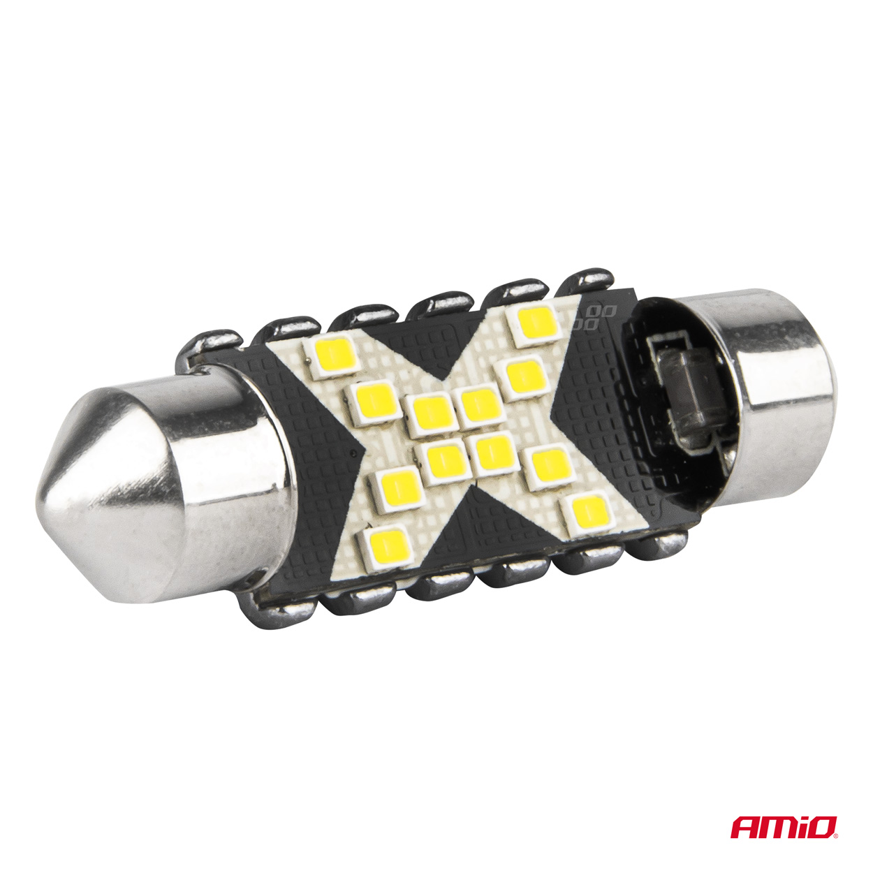 Amio - ΛΑΜΠΑΚΙΑ ΠΛΑΦΟΝΙΕΡΑΣ 39mm 12/24V C5W 5500K 12xSMD 2016 CAN-BUS FESTOON (ΛΕΥΚΟ) - 2 ΤΕΜ. (04237/AM) - Image 4