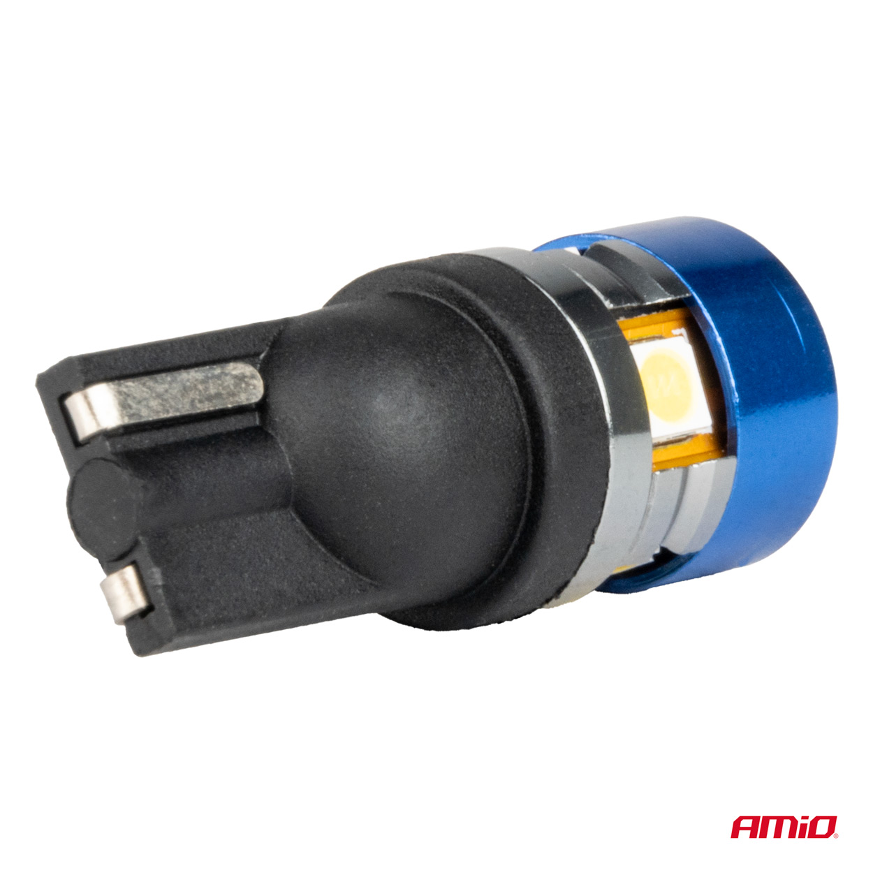 Amio - Λάμπες LED T10 W5W τάση λειτουργίας 12/24V με 5xSMD 3030 Can-bus λευκό φως 5.500K (σε χρώμα μπλε-μαύρο) για Επιβατικά Αυτοκίνητα και Φορτηγά - 2 τεμ. (04240/AM) - Image 3