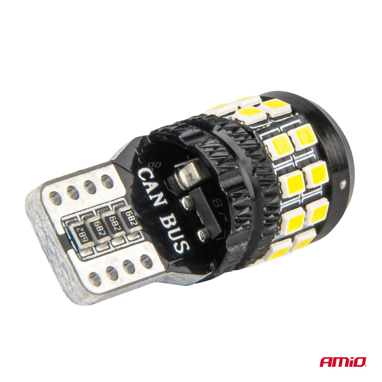 Amio - Λάμπες LED CANBUS T10 (W5W) 27SMD 2016 Λευκές 5500K 12V/24V - 2τεμ. (04258/AM) - Image 3