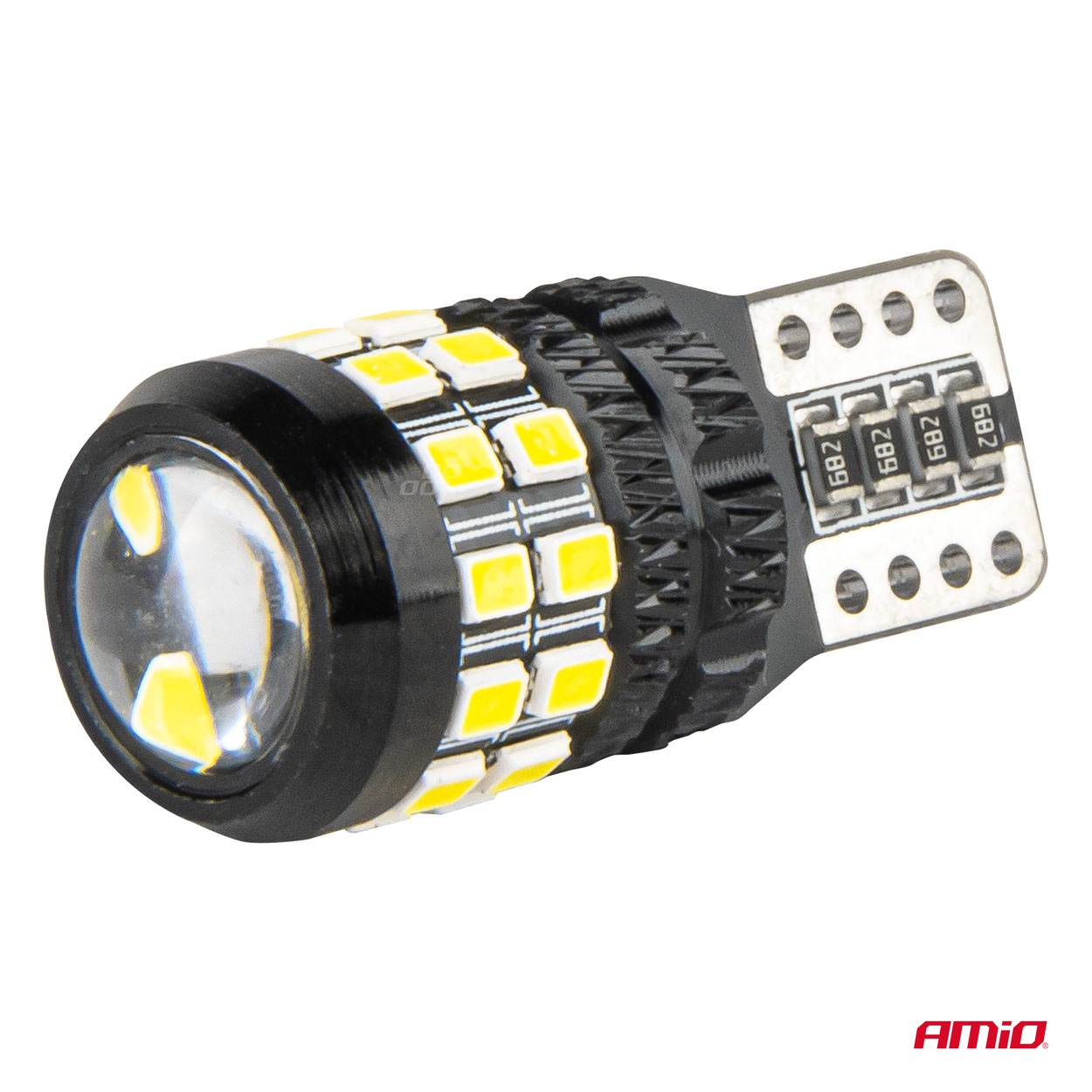 Amio - Λάμπες LED CANBUS T10 (W5W) 27SMD 2016 Λευκές 5500K 12V/24V - 2τεμ. (04258/AM) - Image 4