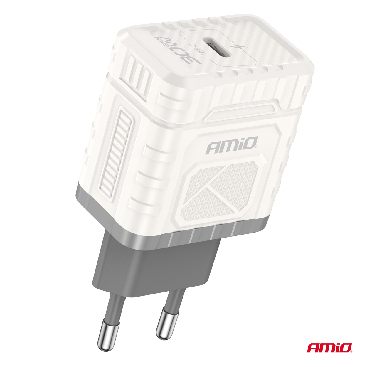 Amio - ΦΟΡΤΙΣΤΗΣ ΜΕ ΟΙΚΙΑΚΗ ΠΡΙΖΑ ΜΕ 1 ΘΥΡΑ USB-C 30W 100-240V ΛΕΥΚΟ - 1 Τεμ. (04285/AM) - Image 2